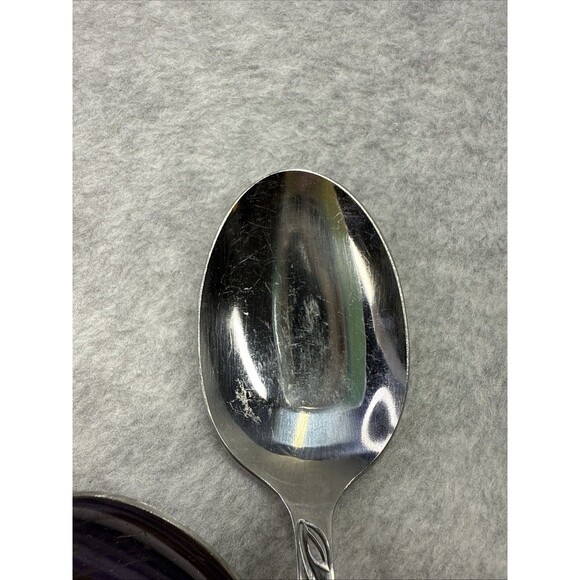 2 pc Vtg Amefa Holland Tulip Time Table Spoons Stainless Flatware Retired MCM - Picture 6 of 7